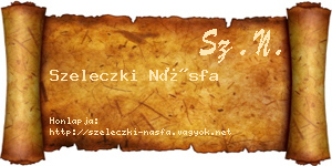 Szeleczki Násfa névjegykártya